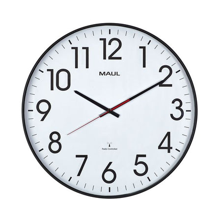 Maul - Wanduhr Climb RC Ø47x5,5cm schwarzer Kunststoffrahmen inkl. Batterie