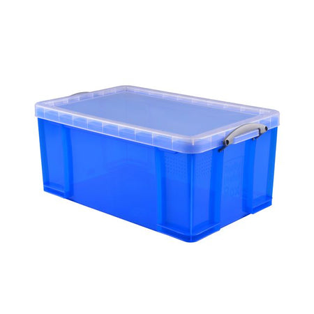 Wirklich nützlich - Aufbewahrungsbox 64 Liter 710x440x310mm transparent blau