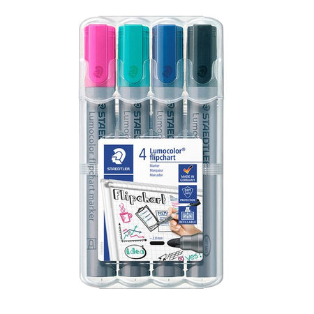 Staedtler - Filzstift 356 für Flipchart rund 2mm Set à 4 Stück sortiert