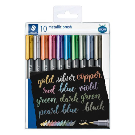 Staedtler - Brushpen Metallic-Etui mit 10 Farben