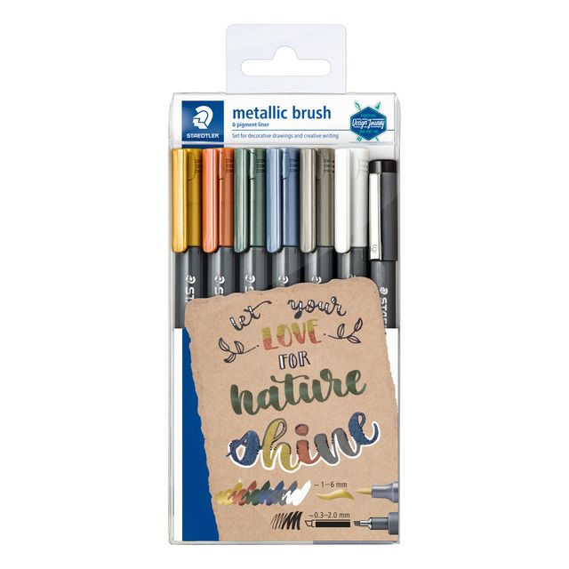 Staedtler - Brushpen Metallic-Etui mit 7 Farben