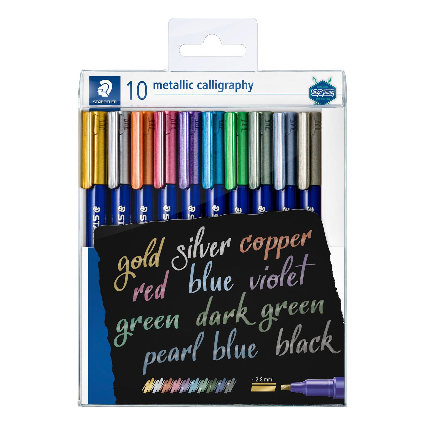 Staedtler - Kalligraphiestift im Metalletui mit 10 Farben