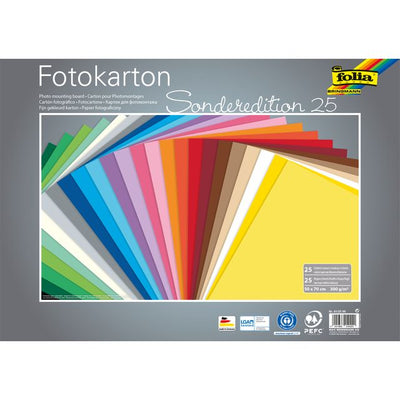 Folia Paper - Fotokarton Folia 2-seitig 50x70cm 300gr 25 Blatt sortiert