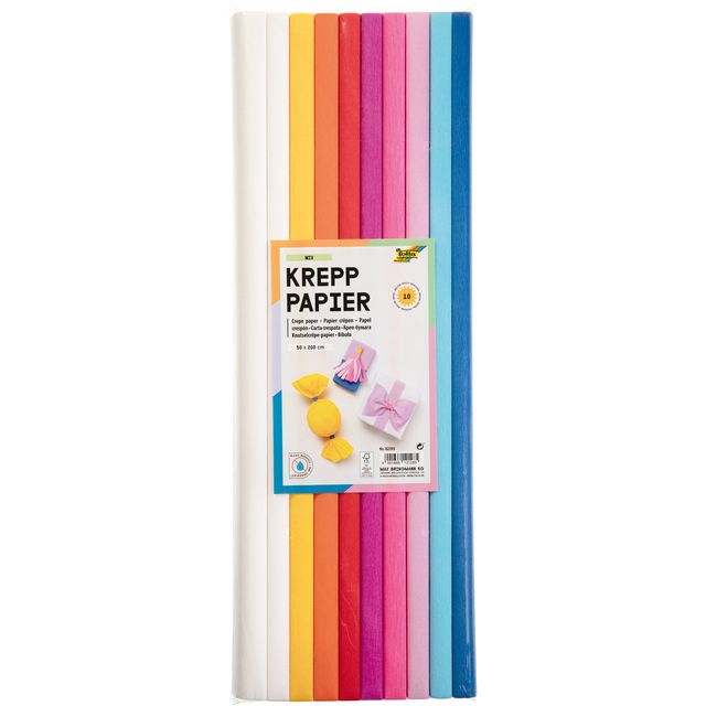 Folia Paper - Krepppapier Folia 50x200cm Mix 10 Farben | 10 Stück