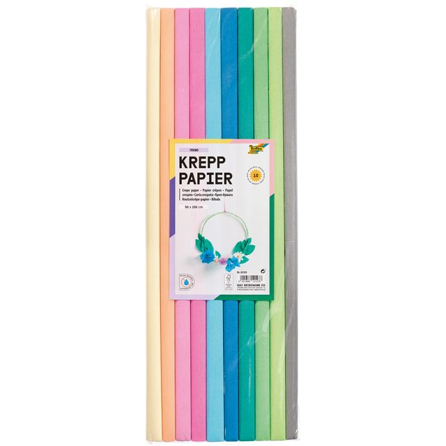 Folia Paper - Krepppapier Folia 50x200cm Trend 10 Farben