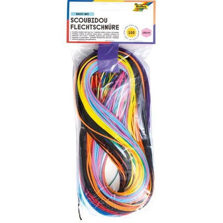 Folia - Scoubidoo Saiten 100cm 100 Stück farbig sortiert