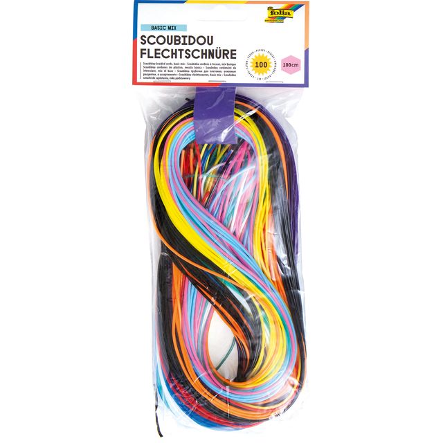 Folia Paper - Scoubidoo-Schnüre Folia 100cm 100 Stück farbig sortiert | 20 Stück