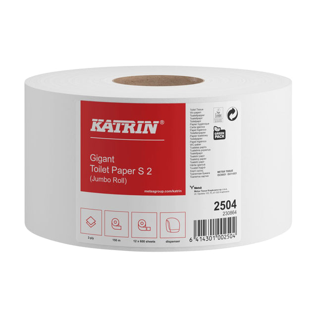 Toilettenpapier Katrin 2504 Jumbo S2 2 Schicht | 12 Stücke