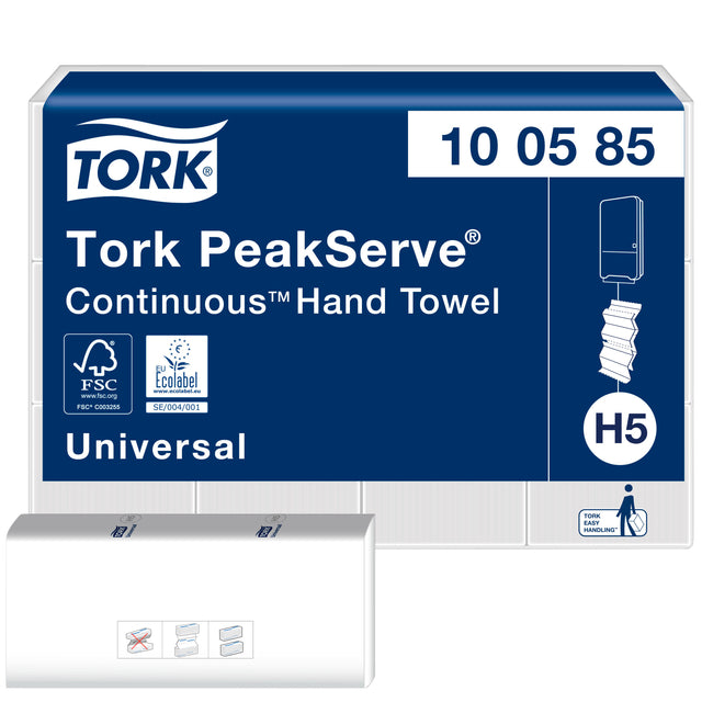 Handtuch Tork PC H5 Universal 1-lagig weiß 100585 | Box mit 12 Stück x 410 Blatt | 12 Stück