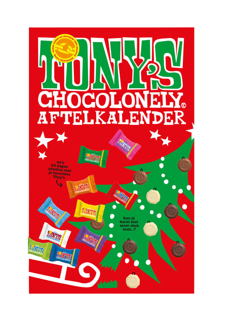 Tony's Chocolonely - Schokoladen-Weihnachtskalender Big Tiny 225gr sortiert