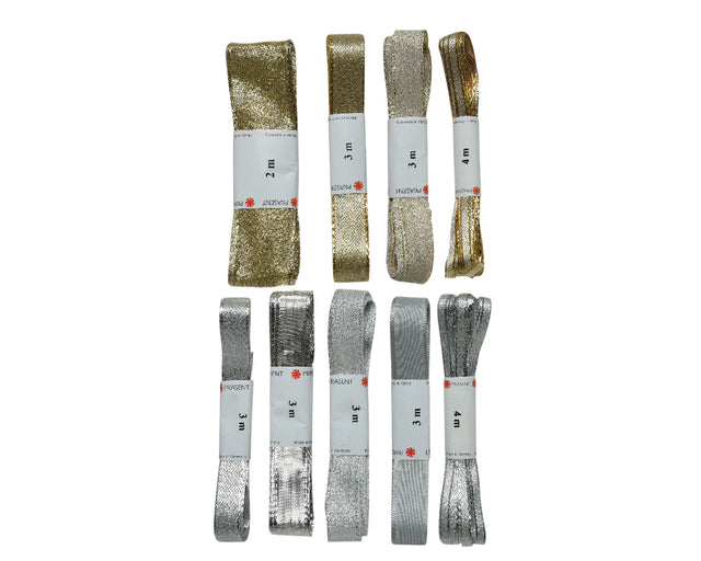 Decoris -  Lint  polyester goud en zilver assorti | 203 stuks