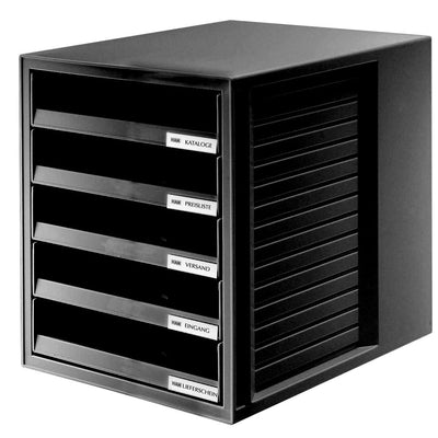 Han - Schubladenelement mit offenen Schubladen, schwarz