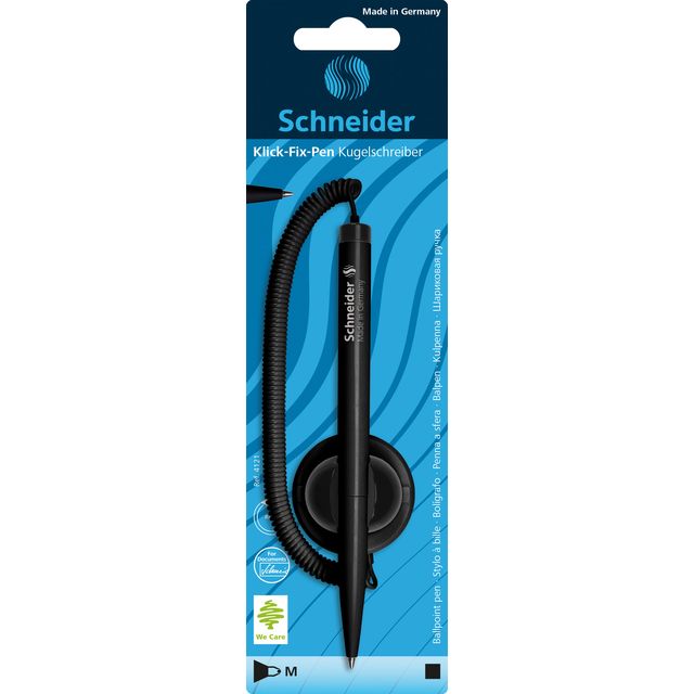 Schneider - Counter-Kugelschreiber Click-Fix Medium schwarz Blister à 1 Stück | 10 Stück