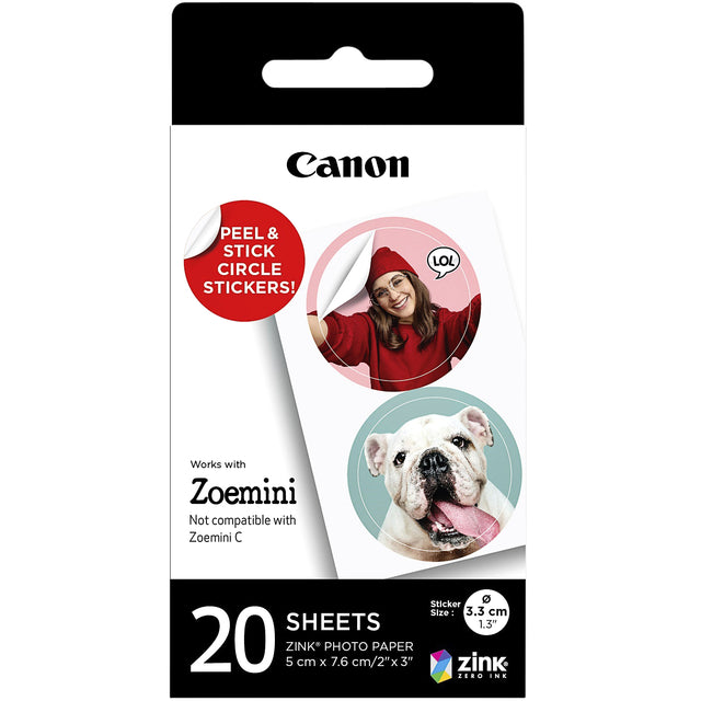 Canon-Photo-Papier Zink ZP-2030-2C 5x7.6cm 20vel