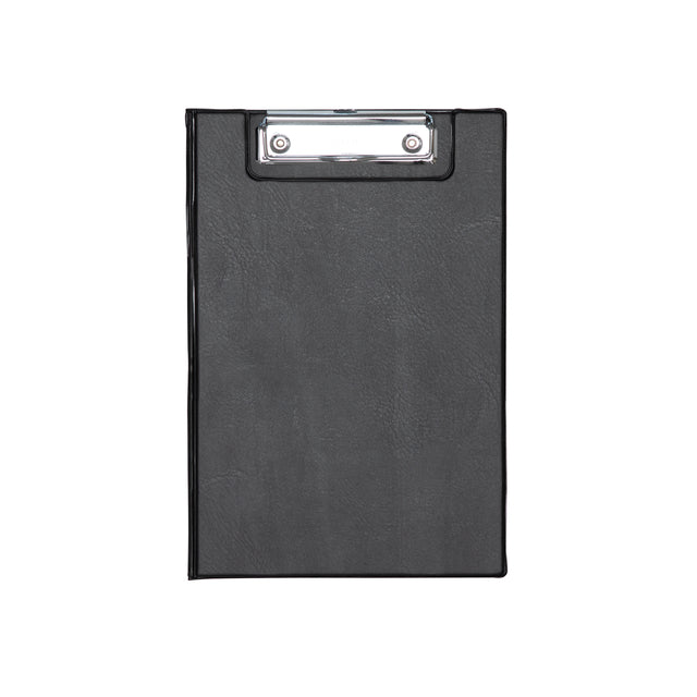 MAUL - Klemmmappe A5 hoch mit Stiftschlaufe PVC schwarz | 12 Stück