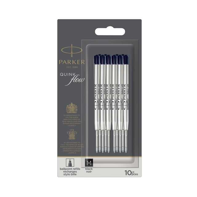 Parker - Kugelschreibermine Quinkflow medium schwarz Blister mit 10 Stück
