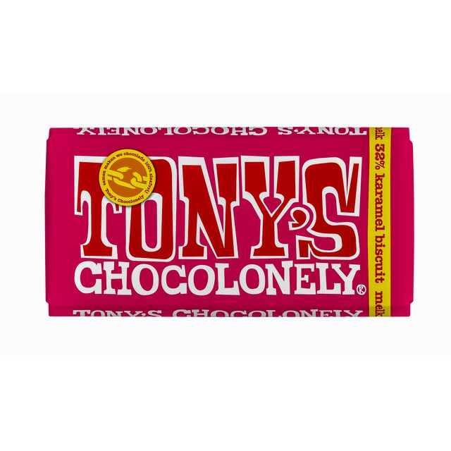 Tony's Chocolonely - Schokoladen-Milch-Karamell-Keksriegel 180gr | 15 Stück