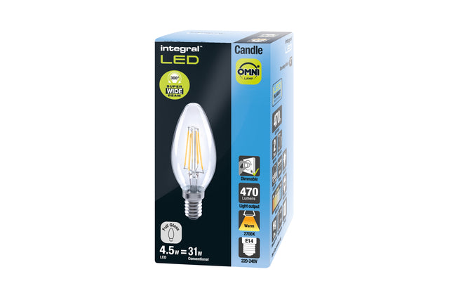 Lampe à LED intégrale E14 2700k blanc chaud 4.5W 250Lumen