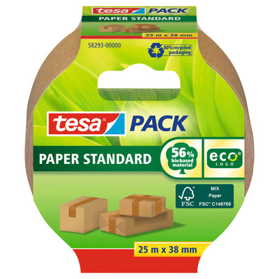 Tesa - Verpackungspaket® Papier Standard ecoLogo 25mx38mm braun | 8 Stück