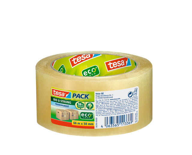 Verpackungsband Tesa 58296 Bio & stark 50 mmx66m transparent