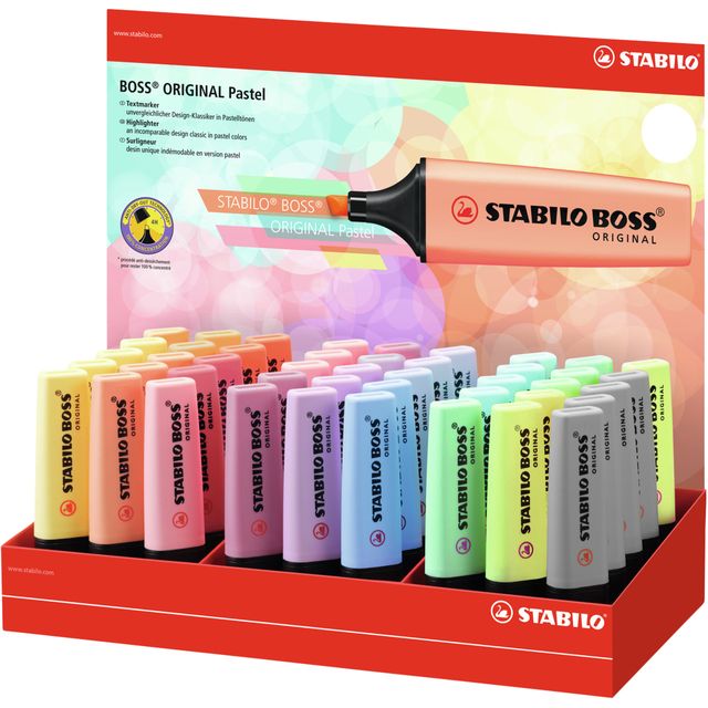 Stabilo - Textmarker BOSS Original 70/45 Pastell sortiert | 45 Stück