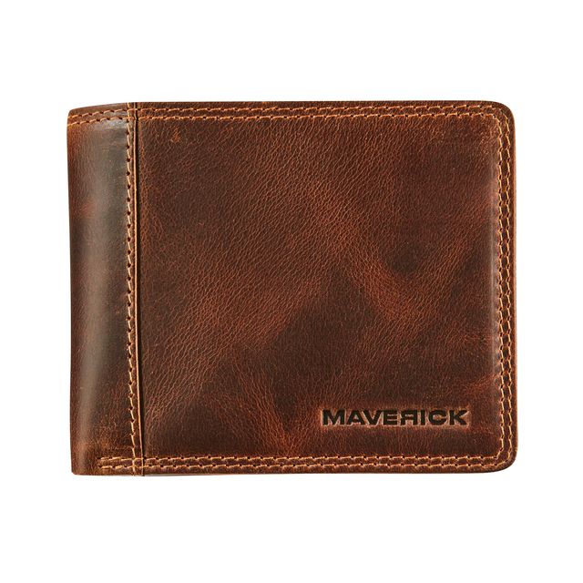 Maverick - Geldbörse The Original kompakt mit Kleingeldfach RFID Leder braun