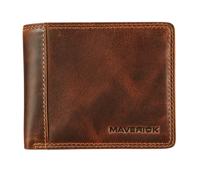 Maverick - Geldbörse The Original kompakt mit Kleingeldfach RFID Leder braun