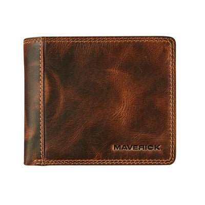 Maverick - Geldbörse The Original mit Kleingeldfach RFID Leder braun