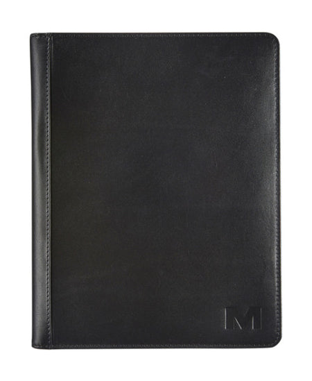 Maverick – Schreibmappe All Black A5 inklusive schwarzem Leder-Schreibblock
