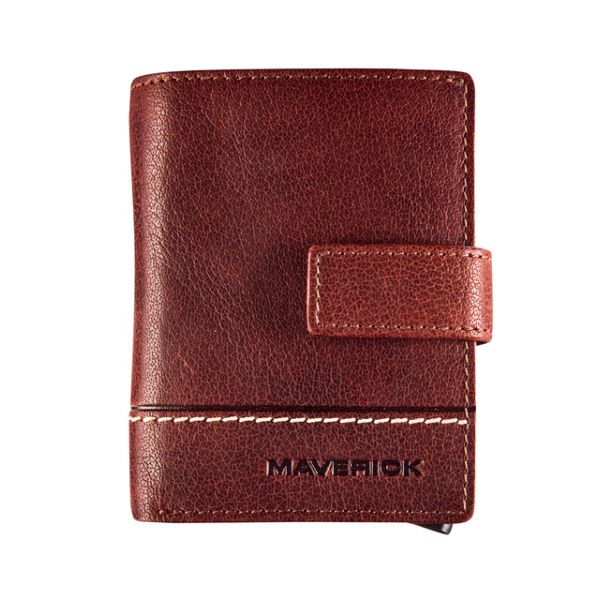 Maverick - Kartenhalter Rough Gear superkompaktes RFID-Leder braun