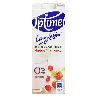 Optimel - Trinkjoghurt Langlekker Erdbeere Himbeere 1 Liter | 6 Stück
