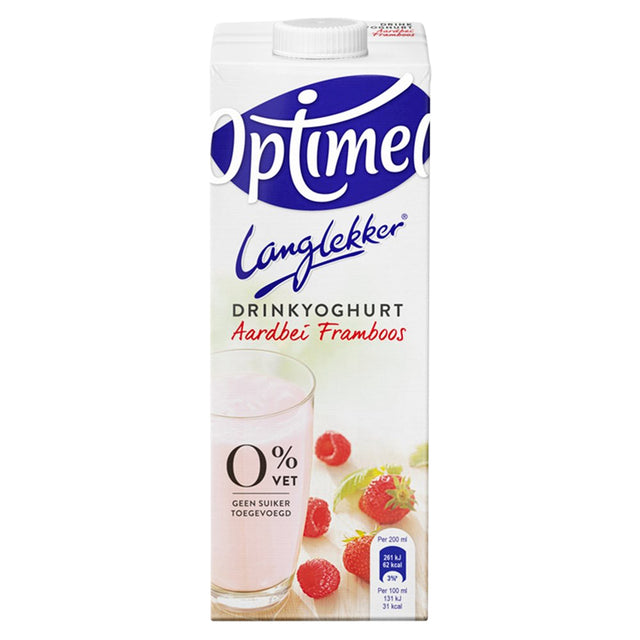 Optimel - Trinkjoghurt Langlekker Erdbeere Himbeere 1 Liter | 6 Stück