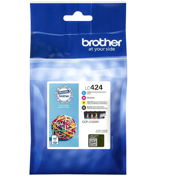 Brother - Tintenpatrone LC-424 schwarz + 3 Farben