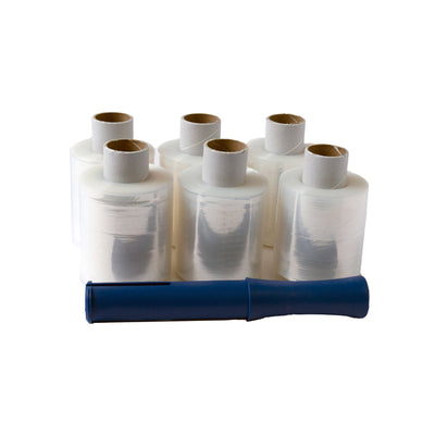 IEZZY - Verpackungsfolie 100mmx250m mit Spender 6 Rollen | 4 Stück
