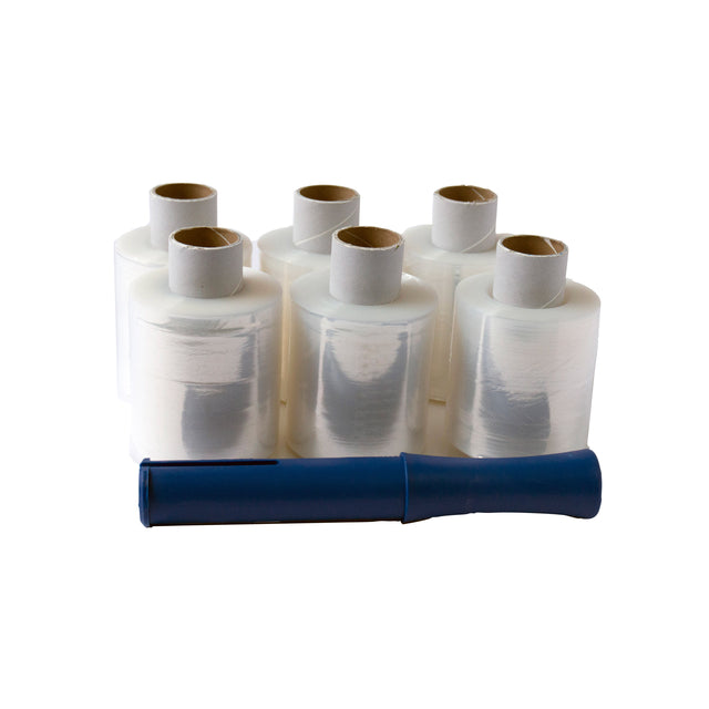 IEZZY – Verpackungsfolie 100 mm x 250 m mit Spender, 6 Rollen