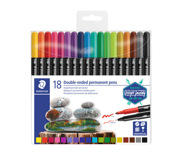 Staedtler - Filzstift Design Journey permanente Doppelspitze 18 Farben