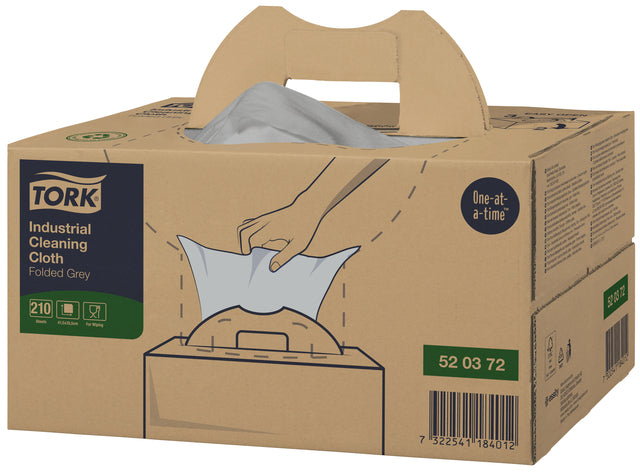 Reinigungsstoff Tork Industrial W7 Handy Box 210 Blatt Grau 520372