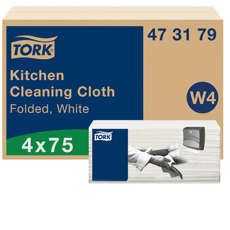 Tork - Reinigungstuch W4 gefaltet 1-lagig 4x75 Blatt weiß 473179