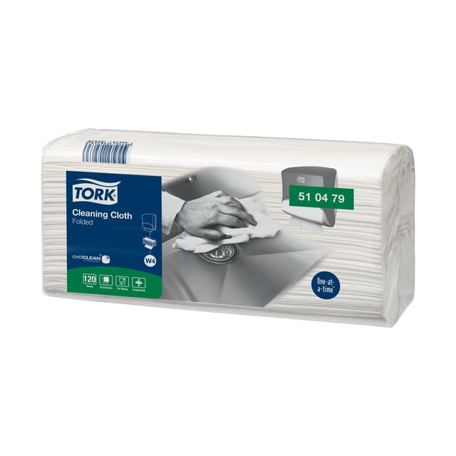 Tork - Reinigungstuch W4 gefaltet 1-lagig 4x120 Blatt weiß 510479