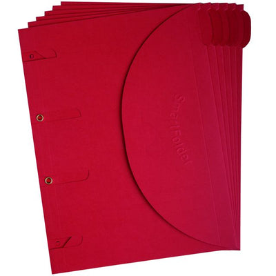 Tarifold - Smartfolder perforierte Aufbewahrungsmappen A4 Rot 6 Stück
