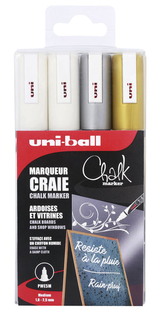 Chalkstift Uni-Ball-Kreide-Rund-Set von 4 Teilen