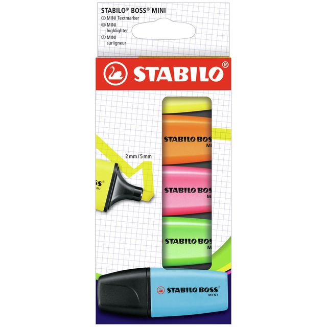 STABILO - Textmarker BOSS minus sortierter Karton mit 5 Stück