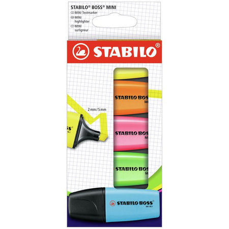 STABILO - Textmarker BOSS minus sortierter Karton mit 5 Stück