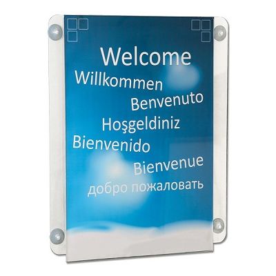 Klika -  Acryl u-houder A3 vertikaal zuignappen