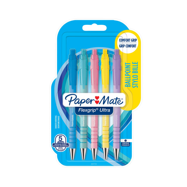 Paper Mate - Kugelschreiber Papermate Flexgrip Ultra M Pastell sortiert | 12 Stück