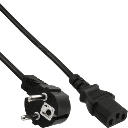 InLine - Kabel STREAM C13 gerade CEE7/7 gewinkelt 1,8 Meter schwarz | 60 Stück