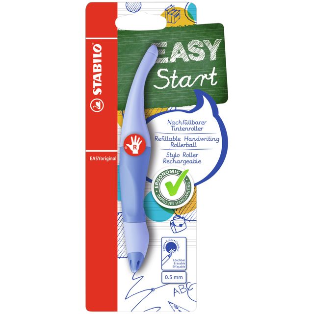 Stabilo - Tintenroller Easyoriginal für Rechtshänder, mittelpastellfarben, luftig blau, Blisterpackung mit 1 Stück