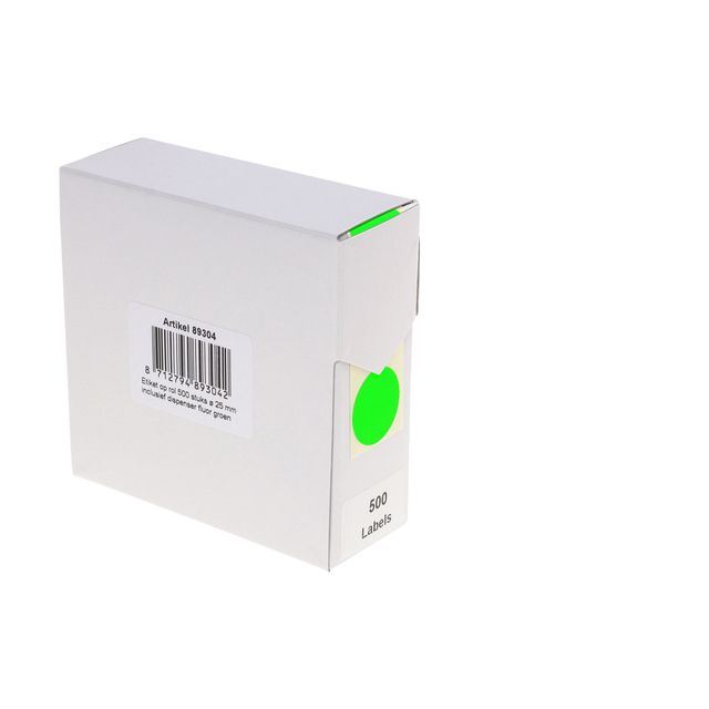 Rillprint - Etikett 25mm 500 Stück auf Rolle fluoreszierend grün