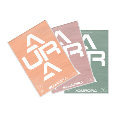 Aurora - Schreibblock A4 Linie 100 Blatt 70gr sortiert