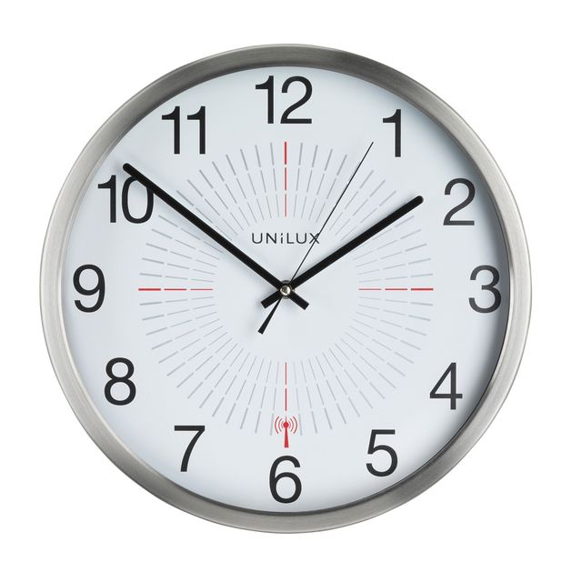 UNILUX - Wanduhr Outdoor funkgesteuert grau